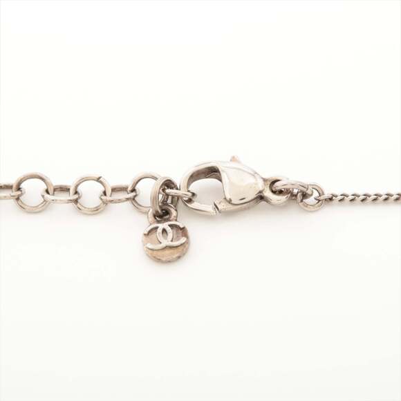 CHANEL Silver Logo Necklace